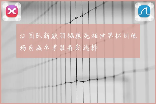 法国队新款羽绒服亮相世界杯训练场或成冬季装备新选择
